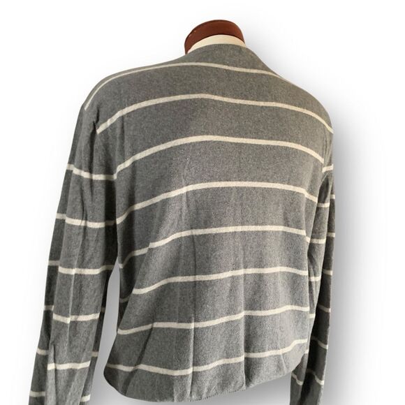 J.Crew Cashmere Blend Grey Striped Sweater Business Casual Men's size XL - Picture 5 of 10